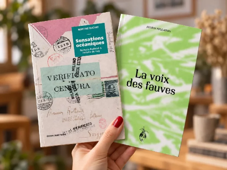 Couverture de livre Sensations océaniques de Martine Ruchat et La voix des fauves de Julien Pellaton
